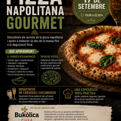 Taller de pizza Napolitana Gourmet i degustació de cervesses i escumós  50 €