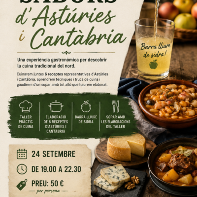 Taller de cuina "Receptes de Cantabria i Asturies" amb sidra 50 €